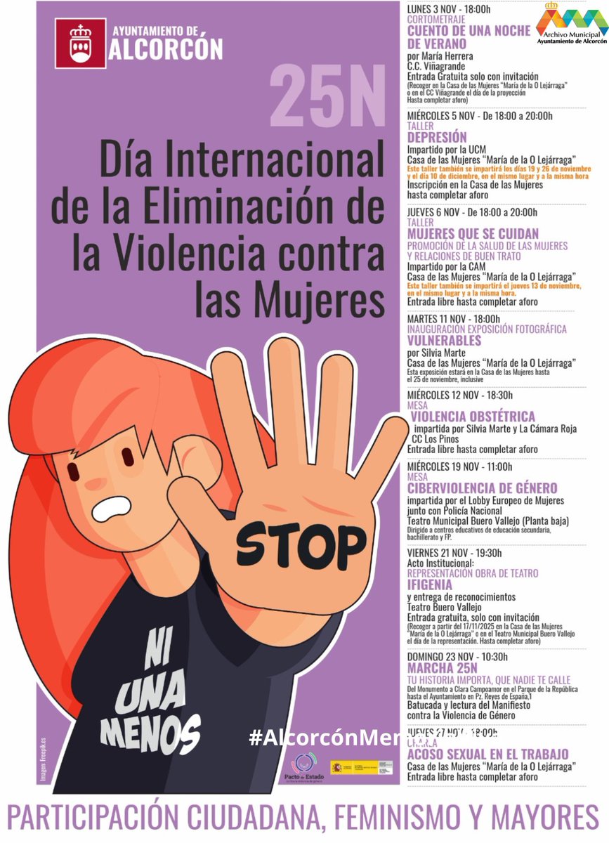 Hoy, #25N,  nos sumamos al lema de 2025 NI UNA MENOS. Se han organizado distintos actos con motivo del Día Internacional de la Eliminación de la Violencia contra las  Mujeres, como la entrega de reconocimientos  celebrada el viernes el pasado viernes en el Teatro Buero Vallejo.