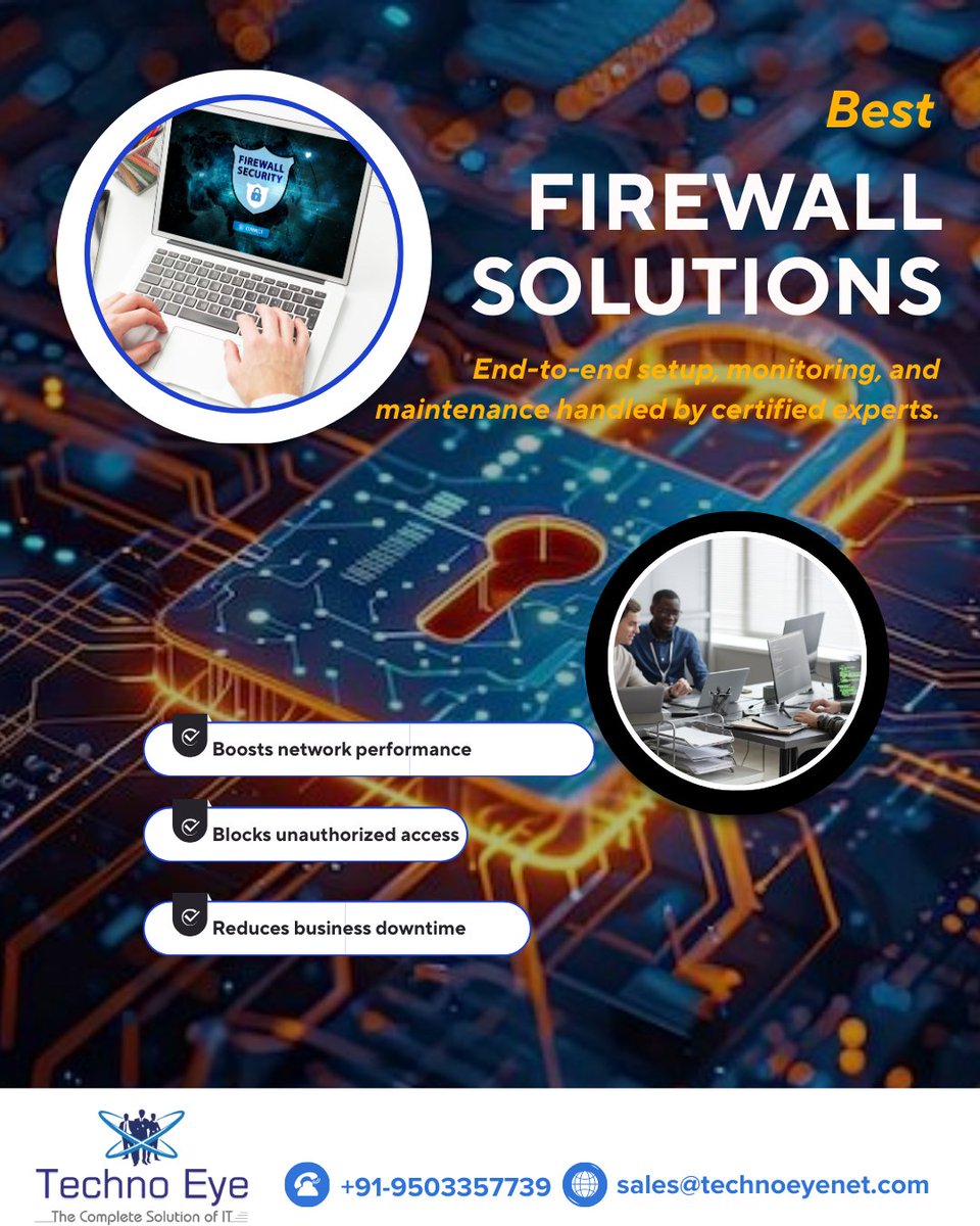 Technoeyenet's tweet image. Don’t wait for a breach to take action.
Secure your data, boost performance, and stay one step ahead with Techno Eye Firewall Solutions.

Protect Your Business — Call Us Today
.
.
#FirewallSolutions #NetworkSecurity #CyberProtection #ITSecurityServices #FirewallInstallation