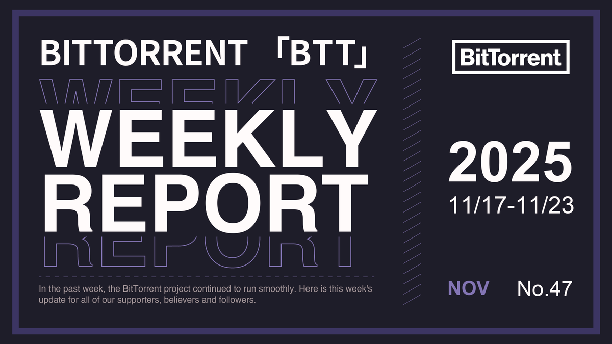 BitTorrent's tweet image. 📢 LAST WEEK IN #BitTorrent
✅ BitTorrent launched the TRON Eco Thanksgiving Crew Clash event.
✅ The APY for $BTT staking on BTTC has reached up to 7.04%.

🖱️Learn more: medium.com/@BitTorrent/bi…
