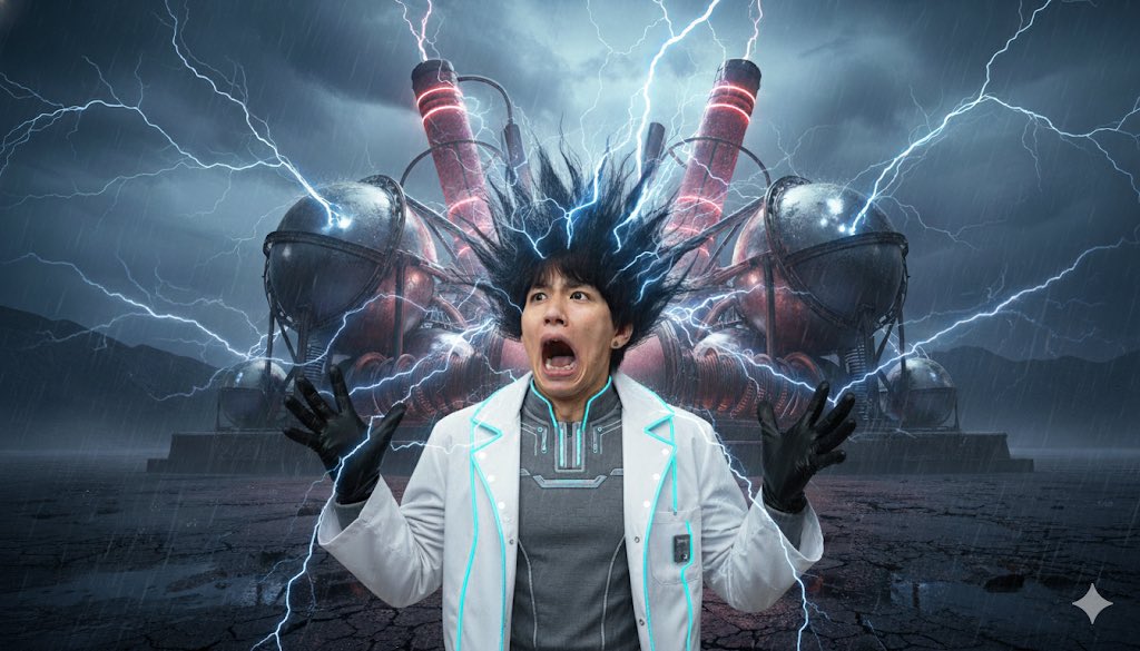 toui_toui_toui's tweet photo. Google Gemini でサムネ作ってみた！

タイトル→雷100万ボルトで髪をセットしてみたwwww

みんなはどんなことして欲しい？簡単だからやってみて⚡️
応募は明日まで！

PR
#はじめしゃちょーぶっ飛びサムネ選手権 https://t.co/O7E83n8gmn