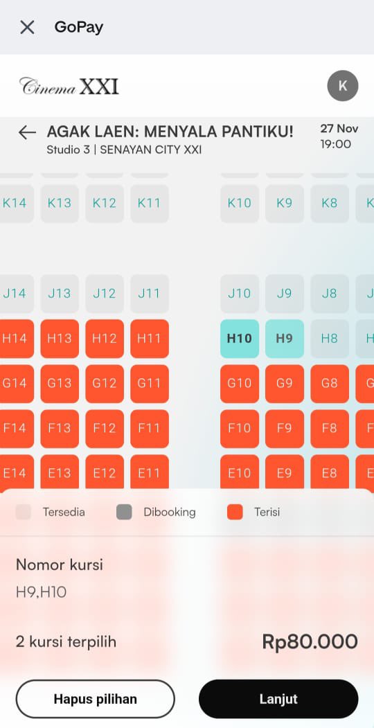 cldytn_'s tweet image. ngingetin aja nih yaaa kalo mau nonton agak laen beli tiketnya di app gopay aja ya soalnya bakal dapet cashback 50% s.d. 25rb hehehehe #GoPayAgakLaen