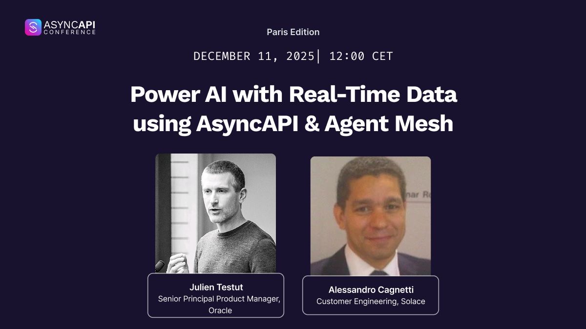 AsyncAPISpec's tweet image. 🚨 Speaker Reveal 🚨

Join Julien Testut and Alessandro Cagnetti as they dive into the future of real-time data for AI!

Schedule: buff.ly/lCMfAn7

Complimentary Ticket: buff.ly/HqqBtKd

#AsyncAPIConf #speakers #microservice