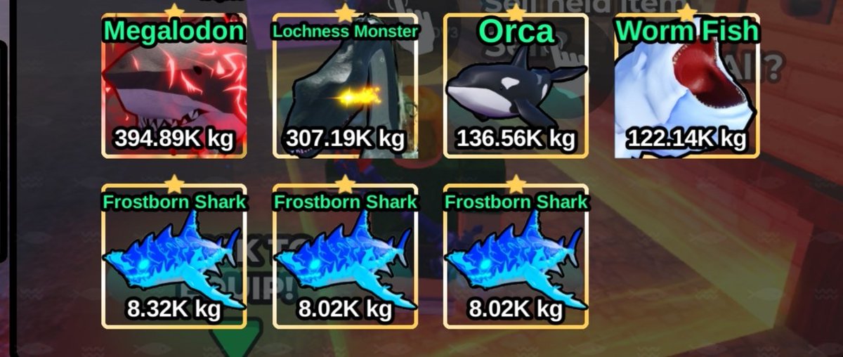 PMantan01's tweet photo. MEGALODON: 45k
LONCHNESS : 35K
ORCA: 25K
WORM FISH :30k
FB:7K
3 FB: 15K

TAKE ALL: 150 k
Bisa Nego!
#fishit https://t.co/cTMgVjgKn7