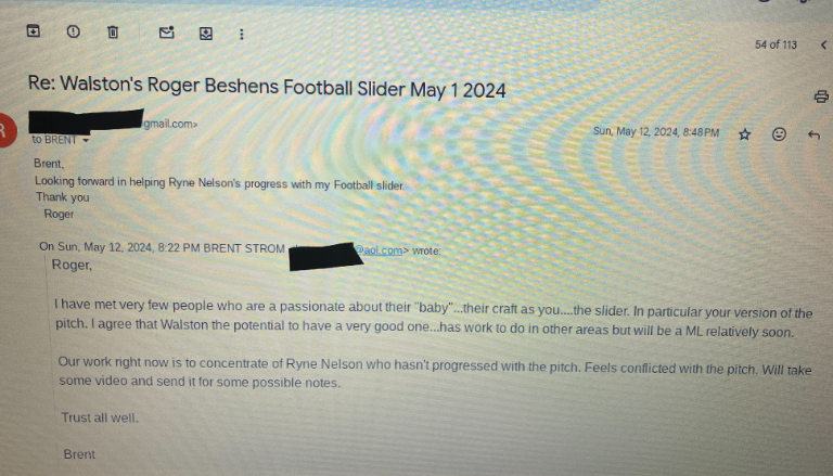 RBeshens's tweet photo. Brent Strom had more than two years to assist Ryne Nelson with his slider. When I teach my football slider, both the pitcher and the pitching coaches quickly understand and adopt it. https://t.co/2MLCz1OqyY