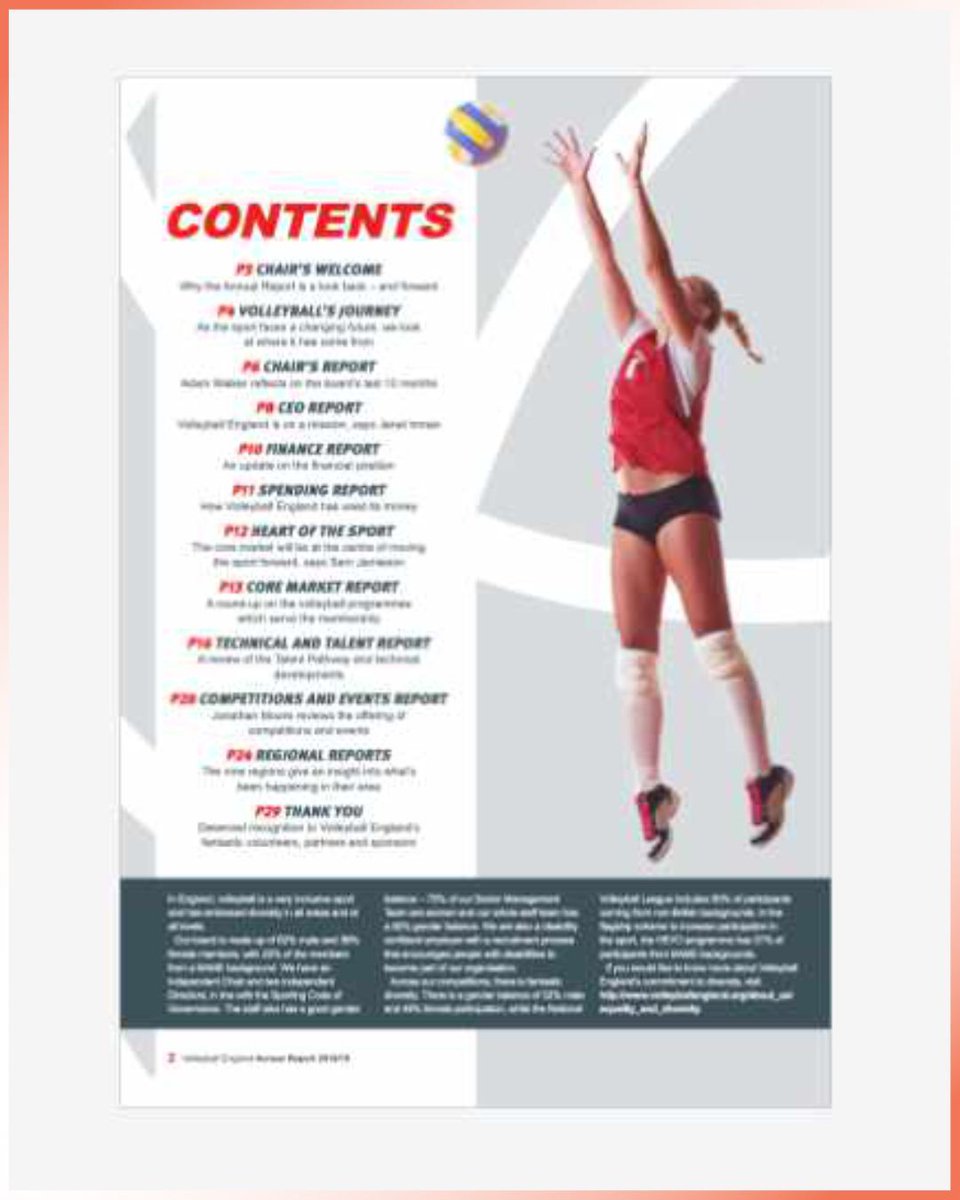 SquarkDesign's tweet photo. We redesigned Volleyball England’s 32-page annual report with a cleaner, more dynamic and professional look. Infographics, charts &amp; modern layouts turned complex data into an engaging story. Great feedback from the team. Need a fresh annual report? DM us. #design #branding https://t.co/yB4Bg7n7GJ