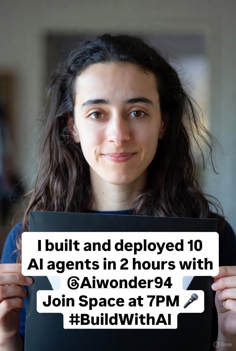 AIWonder94's tweet image. 5/5: Test + deploy agents. Built mine in 2hrs! Reply w/ your Opus project. Join Space at 7PM? 🎙️ #BuildWithAI @Aiwonder94