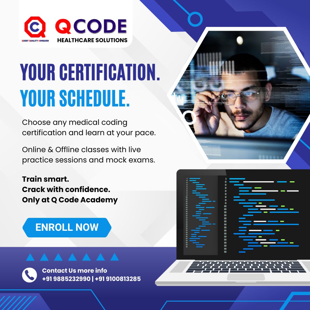 qCodeacademy_'s tweet image. Your certification. Your schedule.
Choose any medical coding certification and learn at your pace with Q Code Academy!
Get online &amp;amp; offline classes, live practice sessions, and mock exams to boost your confidence.✨

#MedicalCoding #MedicalCodingTraining #QCodeAcademy