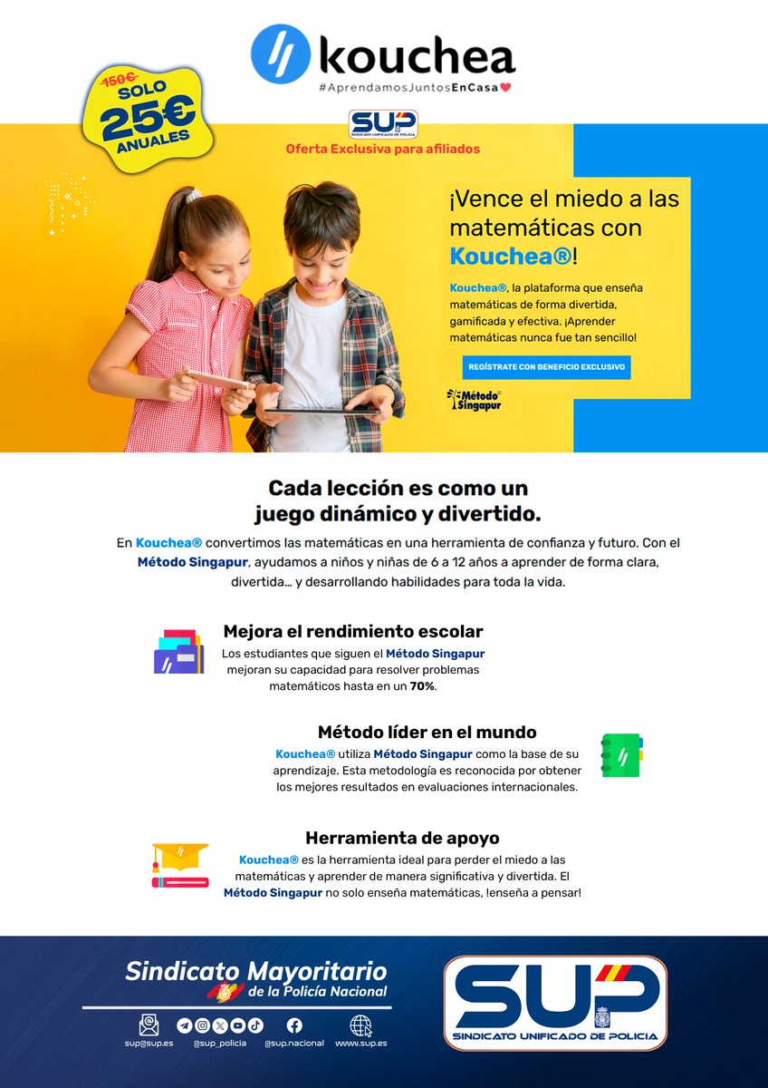 sup_formacion's tweet image. 👨‍🏫Matemáticas efectivas y educación financiera
Aprende de forma fácil y divertida con @koucheamx 
¡Sólo 2⃣5⃣ euros al año! para afiliados a @Sup_Policia 
Mejora el rendimiento escolar
Herramienta de apoyo ideal
#SUPLíderEnFormación
Empieza ya ⤵️
supformacion.es/?p=7547&amp;amp;previe…