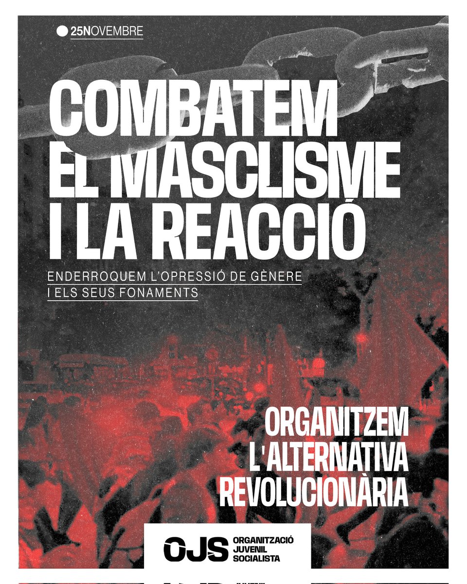 OJS_CAT's tweet image. 🔴 25N | Combatem el masclisme i la reacció!

Enderroquem l’opressió de gènere i els seus fonaments. Organitzem l’alternativa revolucionària.