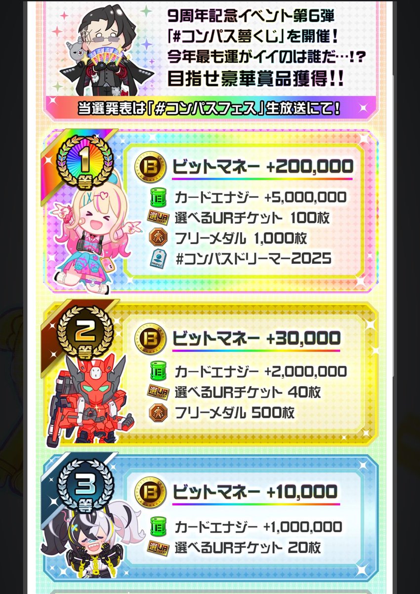 なんかヤバそうな宝くじ始まって草 1等だと15万円分のBM貰えるのおもろすぎる #コンパス