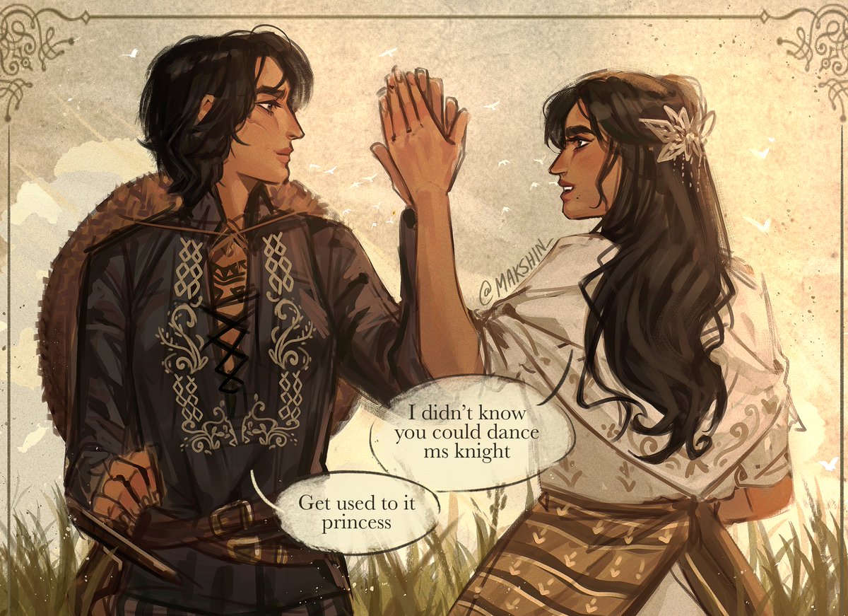 makshin__'s tweet image. My historical yuri ocs and their love for dancing ✨🌾🪾