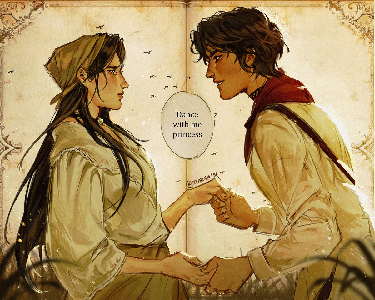 makshin__'s tweet image. My historical yuri ocs and their love for dancing ✨🌾🪾