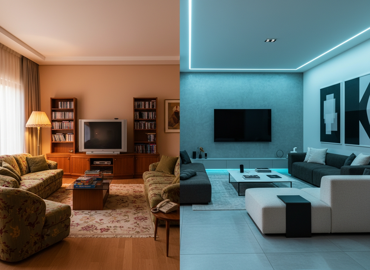 Damn_coder's tweet image. 5. Past vs Present Room Split

Same space. Different decades.

🕰 Prompt:

“Split-frame interior: Left side = 1990s room with retro furniture &amp;amp; warm light. Right side = 2025 design with clean minimal decor &amp;amp; LED tones. Same layout.”

Perfect for storytelling &amp;amp; contrast builds.