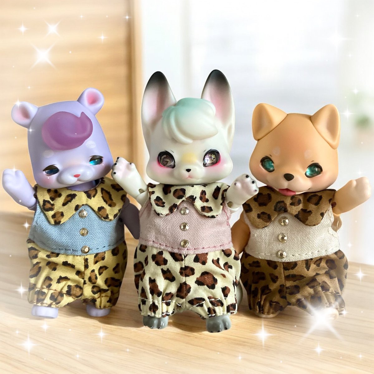 じゃーん✨大きな襟のロンパース豹柄version完成🧵

#ハンドメイド #cocoriang