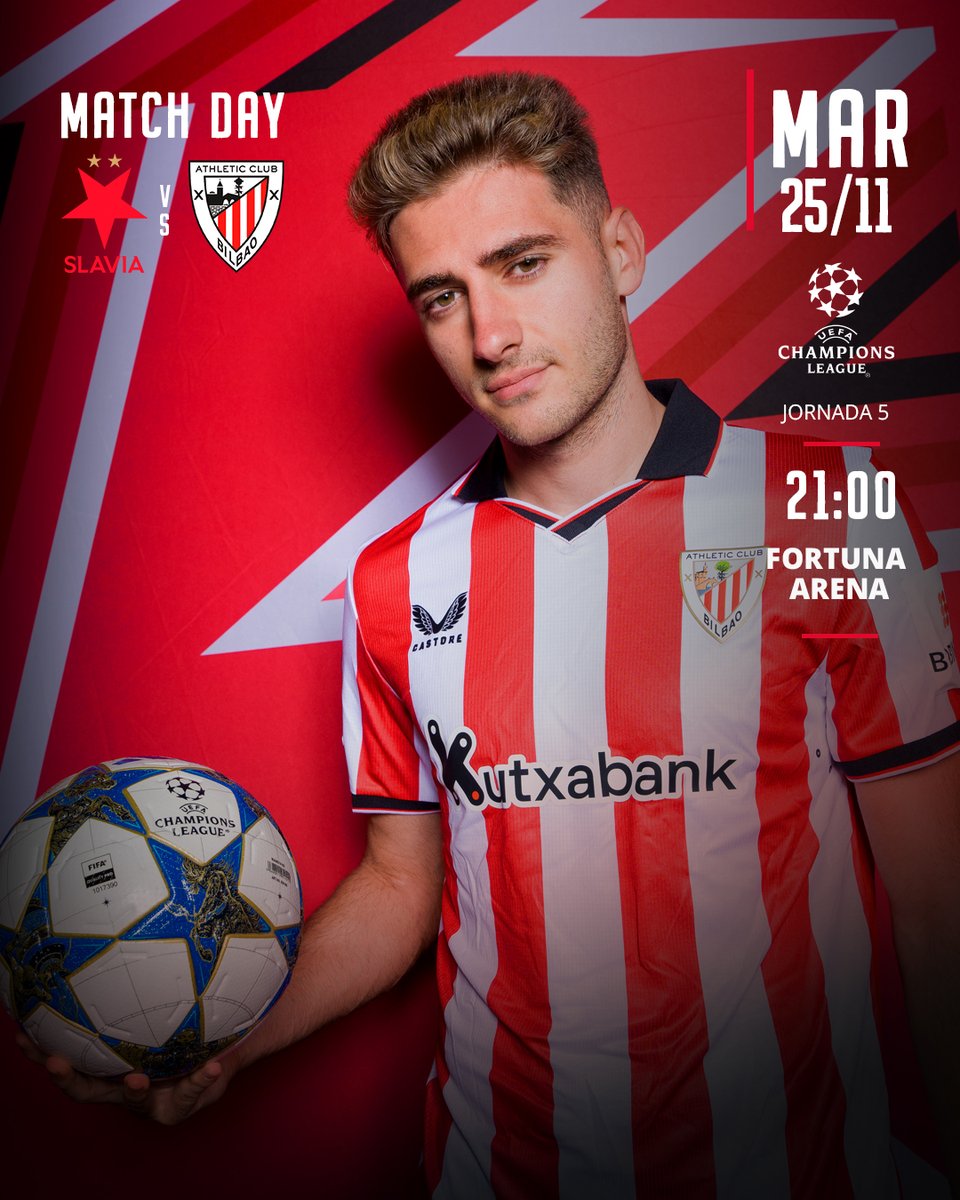 AthleticClub's tweet image. 📢 ¡A rugir en Praga!

🆚 @slaviaofficial
🕘 21:00
🏟 Fortuna Arena

#SlaviaPrahaAthletic #UniqueInTheWorld 🦁