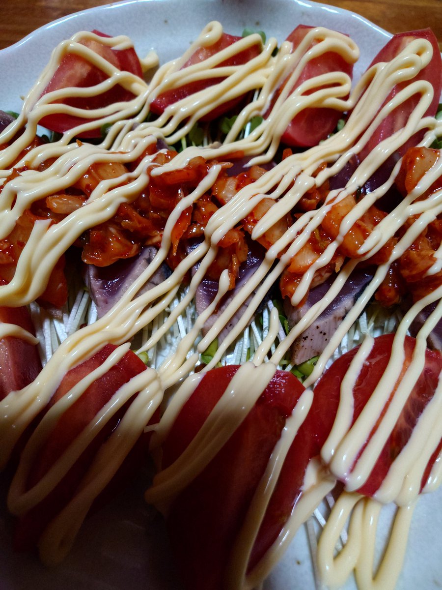 ftafyapm's tweet image. 🐟鰹たたきキムチマヨ🍅🥢😋👍👍🍻🍺🍺
#料理好き
#鰹たたきキムチマヨ
#酒好き
#晩酌