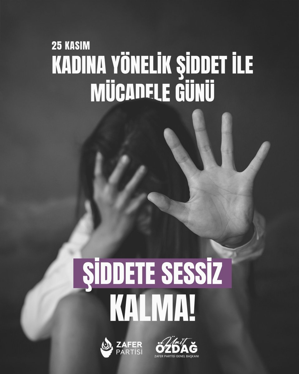 Zafer Partisi olarak kadına yönelik şiddetin önlenmesi için pek çok politik ve hukuki hazırlıklarımız var.

Hiçbir Türk kadının şiddete maruz kalmayacağı bir Türkiye'yi hep birlikte inşa edeceğiz.

Şiddete Sessiz Kalma!

<a href="/zaferpartisi/">Zafer Partisi</a>