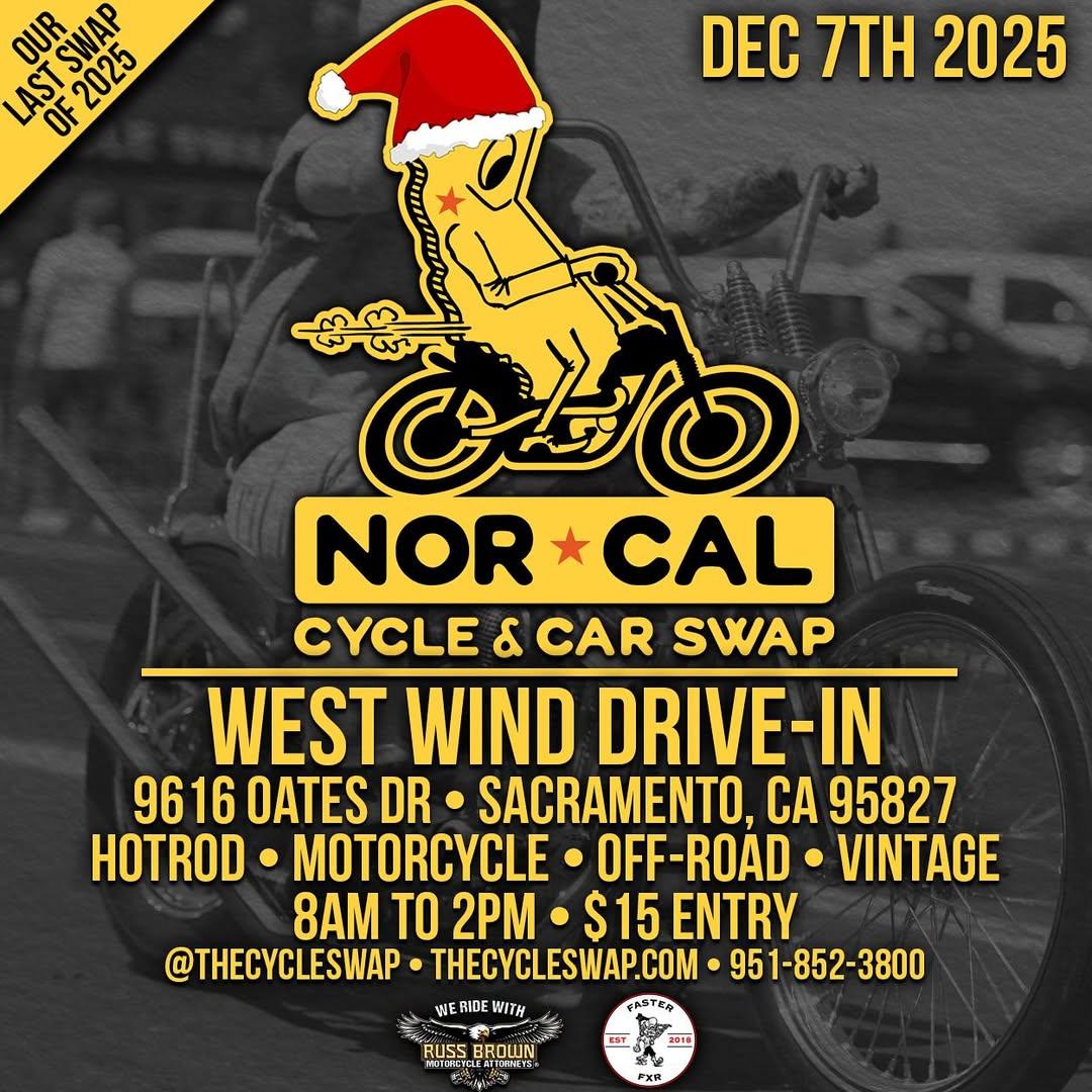 TheCycleSwap's tweet image. Two weeks out. Last Swap of the year. We’ve got a toy drive going on. We’re gonna have all kinds of killer vendors per usual. Maybe those Knucklehead parts will show up this time. Maybe it will just be Bates ribbed Cobra seats. You never know.  thecycleswap.com