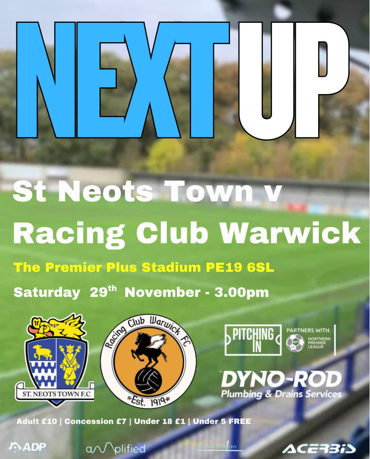 Next Up and we are back at home as we entertain <a href="/RCWFC/">Racing Club Warwick FC</a> at The Premier Plus Stadium.

Hope to see you there…..

#wearesaints💙
#inittogether