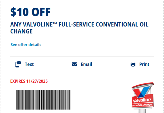 50OffValvoline's tweet photo. Valvoline Coupon $25 Off 50% Off, Valvoline 50% Off Oil Change Coupon Printable, Valvoline Oil Change Coupon 50 Percent Off $25 Near Me December 2025 
https://t.co/n4dxCRiDSx
#valvolinecoupons #Car #vehiculos #oilandgas #oilchange #Coupons https://t.co/4NKw8aWCHC
