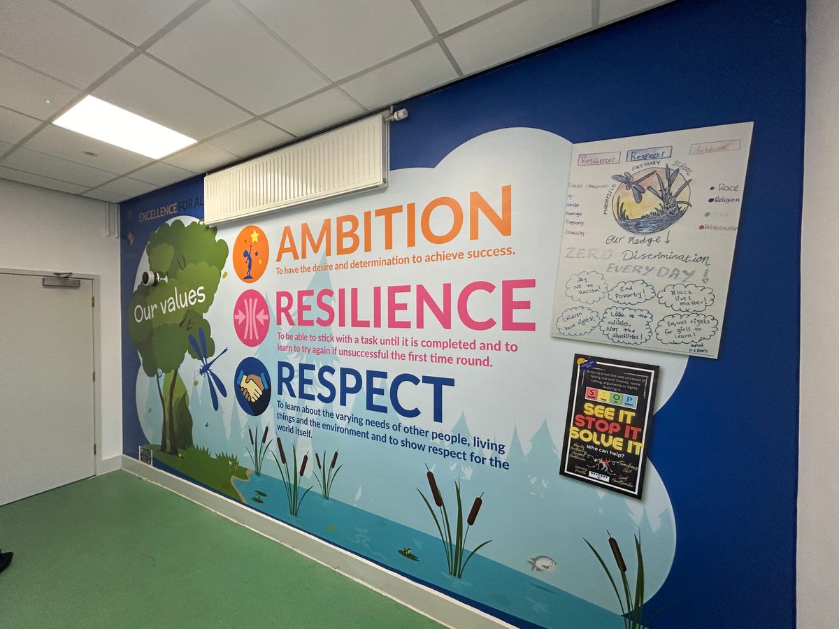 Design4Ed's tweet image. Make your school&apos;s values shine with our Core Values Wall Displays! They not only enhance your space but also convey your vision and ethos daily. Check out how others have brought their values to life! designforeducation.co.uk/designing-scho…
#DesignForEducation #CoreValues #WallArt