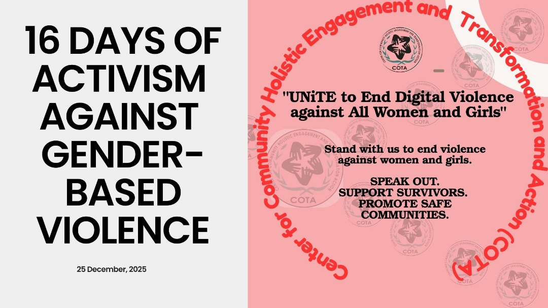 For the 16 Days of Activism, COTA joins the global call to
UNiTE to End Digital Violence Against All Women and Girls.
Every woman and girl deserves safety — online and offline.
Let’s raise awareness, report abuse, and build safer digital spaces. #16DaysOfActivism #COTA #Dgtlsafty