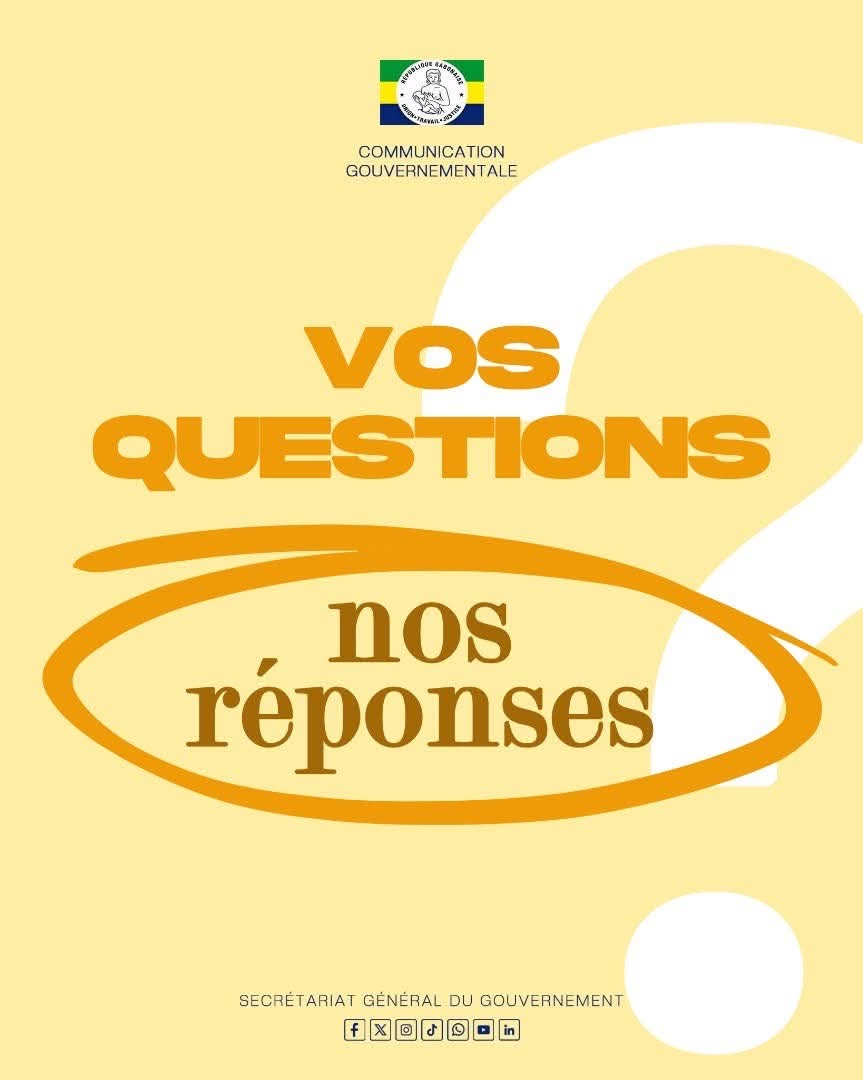 À travers « Vos questions, nos réponses », la communication gouvernementale éclaire vos préoccupations sur les réformes, services publics et démarches administratives. Posez vos questions en commentaire, le Gouvernement vous répond avec clarté et transparence.

#ComGouv