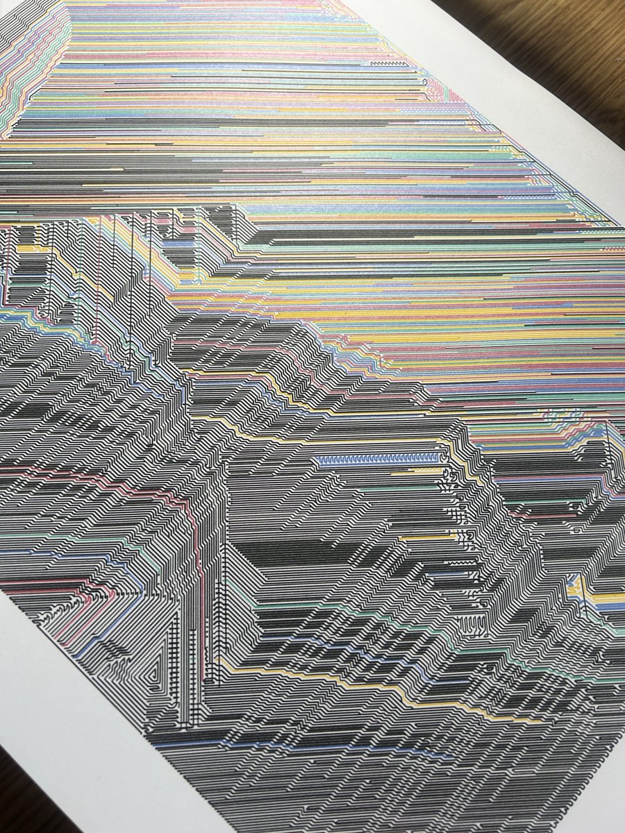 CCDDBB's tweet image. Plottable Mess #221 - Plotted on smooth paper 26x36cm

#javascript #plotterart #plottertwitter #generativeart #genart #digitalart #abstractart #graphicart #nftart