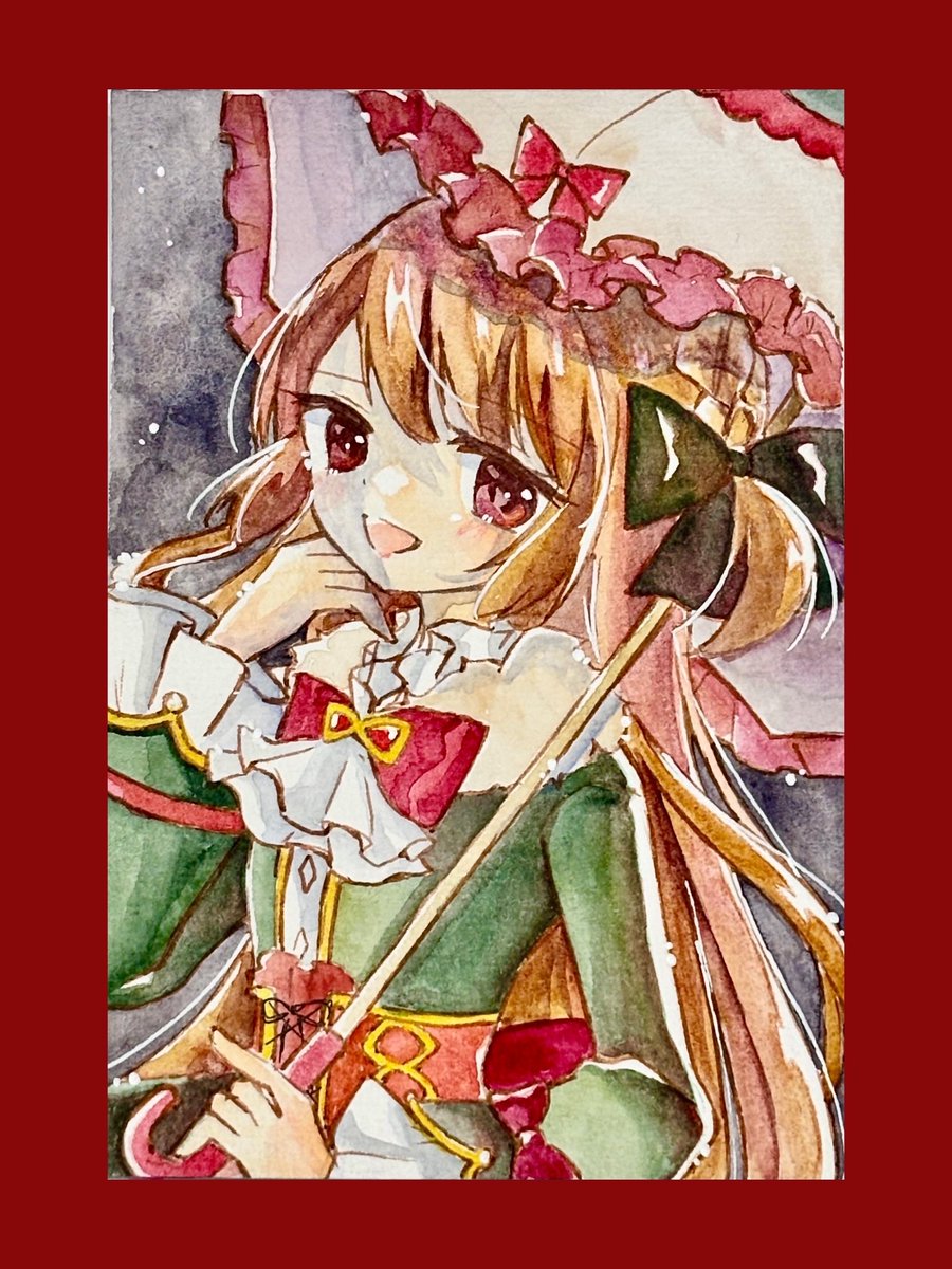 透明水彩で灯花ちゃん🧸 ずっと線画で放置してたから塗れてすっきり🥰