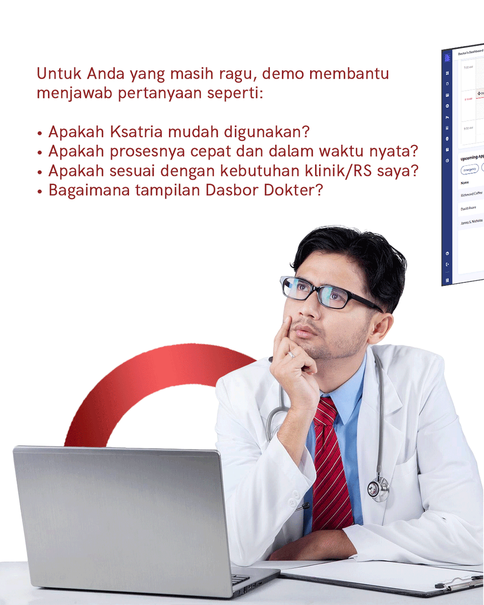 KsatriaMedical's tweet photo. Memilih sistem manajemen klinik/RS bukan keputusan kecil. Karena itu, Ksatria Medical Systems menyediakan Demo Online Gratis agar Anda bisa melihat langsung bagaimana sistem Ksatria bekerja di fasilitas kesehatan secara nyata. https://t.co/3n8k9hbEMH