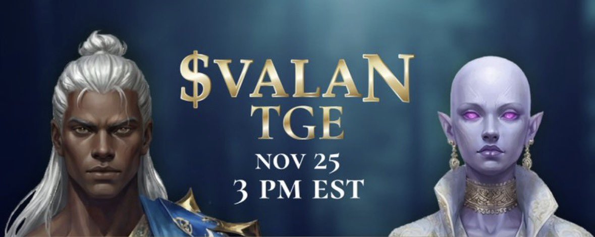 IamShakes_'s tweet image. | @ValanniaGame $VALAN TGE IS TODAY

soon, players across the entire web3 space will be able to explore a fully on-chain mmo where every item, resource, and territory in valannia is truly theirs to own.