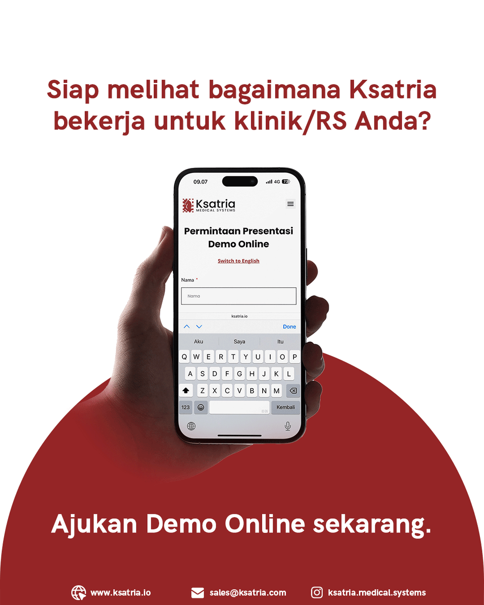 KsatriaMedical's tweet photo. Di sesi demo, Anda akan melihat:
• Antrean &amp; status pasien otomatis
• Dasbor Dokter real-time
• Administrasi lebih cepat &amp; minim error
• Integrasi BPJS &amp; IHS mulus
Lihat performanya — langsung dari sistemnya.
 Ajukan Demo Online sekarang. https://t.co/WYvADJDQgH