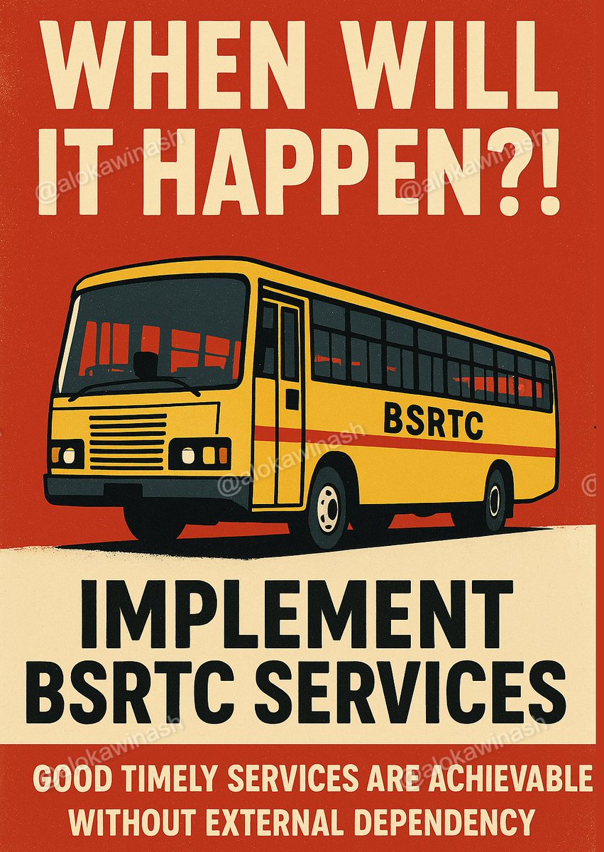 alokawinash's tweet image. Great to see the focus on tech hubs, AI, and satellite towns!

𝐁𝐮𝐭 𝐁𝐒𝐑𝐓𝐂 𝐛𝐮𝐬🚍🚌 𝐬𝐞𝐫𝐯𝐢𝐜𝐞𝐬 𝐝𝐢𝐝𝐧’𝐭 𝐦𝐚𝐤𝐞 𝐢𝐭 𝐭𝐨 𝐭𝐡𝐞 𝐚𝐠𝐞𝐧𝐝𝐚 𝐚𝐠𝐚𝐢𝐧❗️

BSRTC is fully under state Govt control and good timely services are achievable without external…