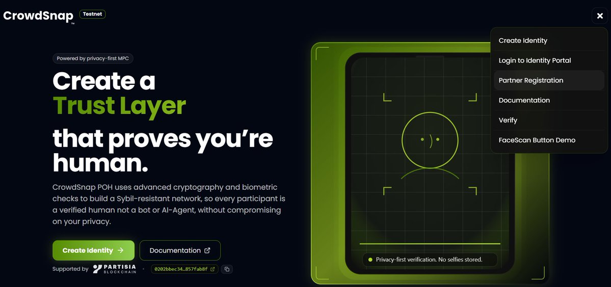 CrowdSnap_AI's tweet image. We just launched our Proof-Of-Humanity identity network and we’re now inviting early partners!
If you’d like to integrate POH or explore collaboration, you can now register your interest.

poh.crowdsnap.ai
#DigitalIdentity #proofofhumanity #biometrics