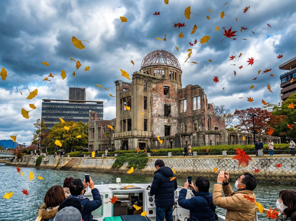 広島市めっちゃ寒いんだけど。冷たい風が容赦なく頬を突き刺すんだけど平和公園から原爆ドームへ行った。原爆ドーム電停を抜けて相生橋を渡り終えたところで目の前を歩いていたブロンドの外国人女性の財布がバッグから滑り落ちた。薄茶色の小さな革財布。拾い上げて「Excuse