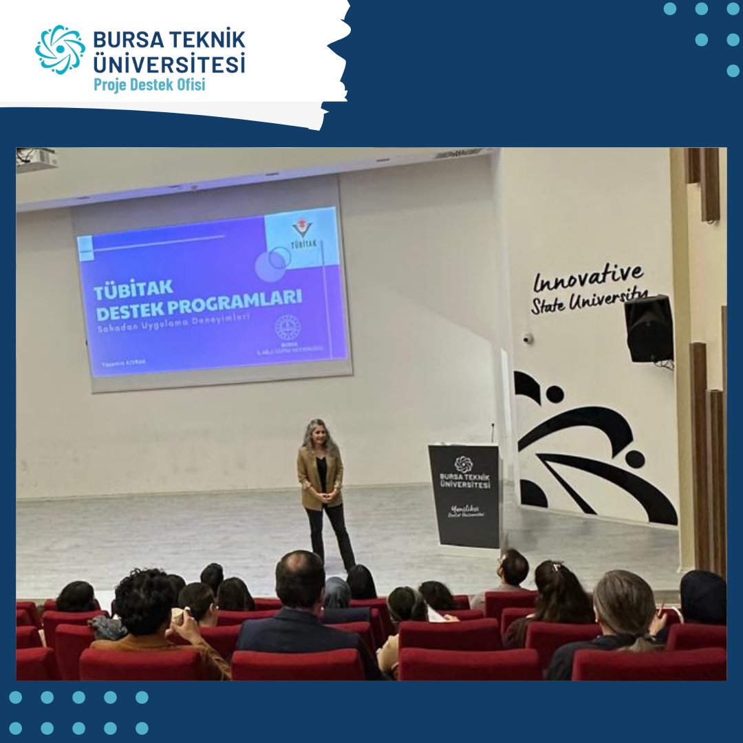btu_pdo's tweet photo. TÜBİTAK 4004, 4005 ve 4008 destek programları hakkında bilgilendirme seminerimizi  gerçekleştirdik.

Bursa İl Millî Eğitim Müdürlüğü’nden Yasemin Kıvrak’a tecrübe paylaşımı ve sunumları için teşekkür ederiz. https://t.co/jWArMTBG20