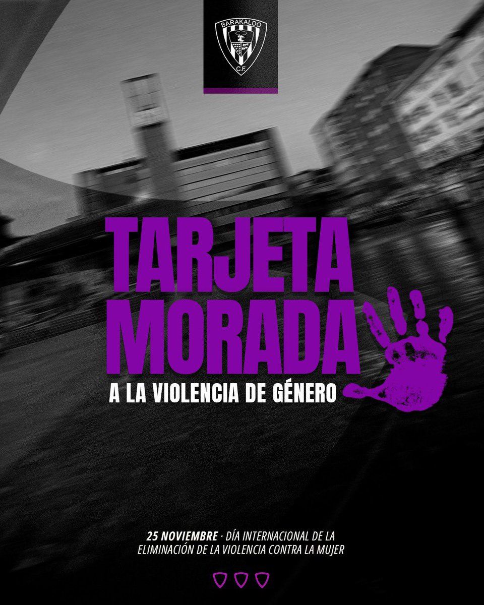 Hoy nos unimos a las voces que reclaman respeto, igualdad y una vida sin violencia para las mujeres ✊🏻💜

<a href="/BarakaldoCF/">Barakaldo C.F.</a>-n argi dugu, txartel morea indarkeria matxistaren aurka 🟪