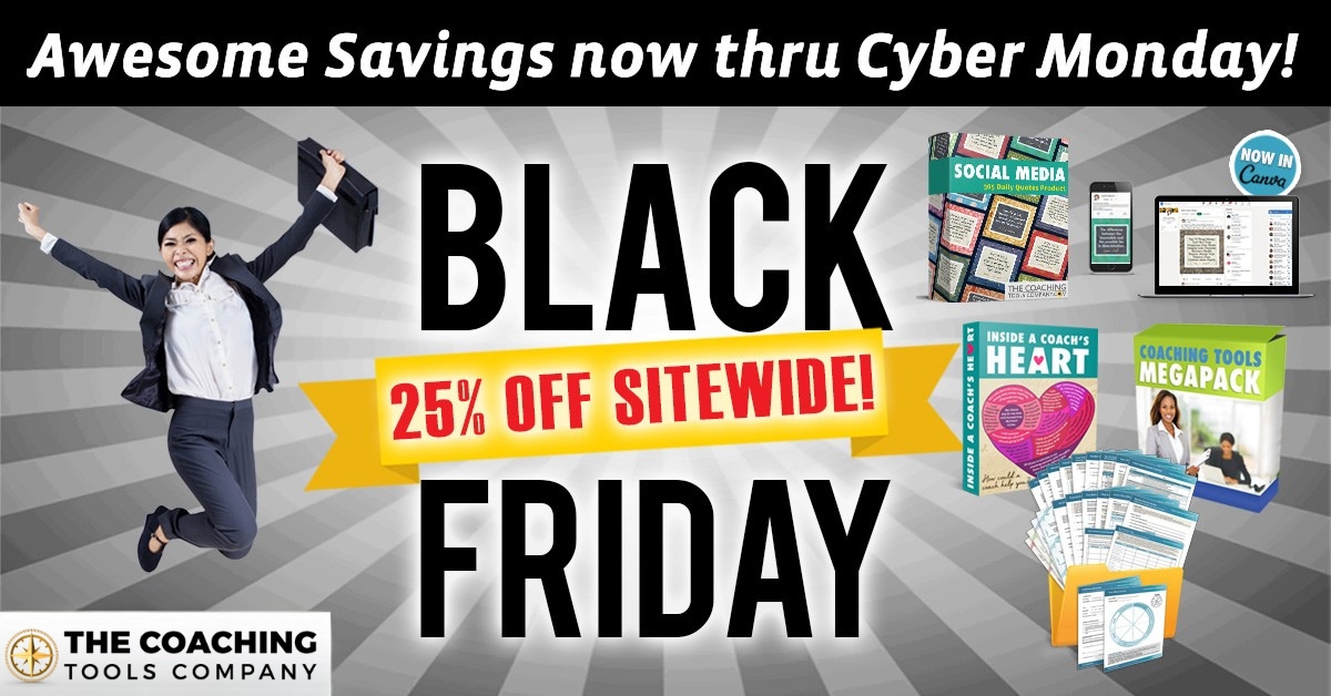 ToolsForCoaches's tweet image. 💡 HUGE Black Friday SALE on Now! SAVE 25% Sitewide at The Coaching Tools Company! tools.coach/BFS2025

#CoachingTools #ILoveCoaching #CoachingToolsSale #CoachingExercises #CoachingToolsCompany #CoachingToolkits