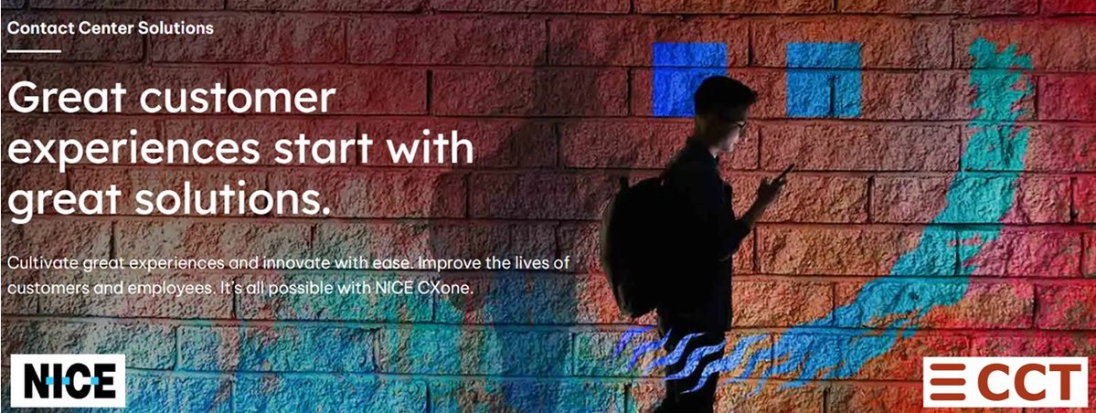 CCTSolutions's tweet image. Great customer experiences start with great solutions. Create exceptional customer experiences and bring more convenience to the lives of customers and employees: NICE CXone MPower &amp;amp; CCT Solutions make it possible. The leading AI platform for customer experience (CX). AI-powered,…