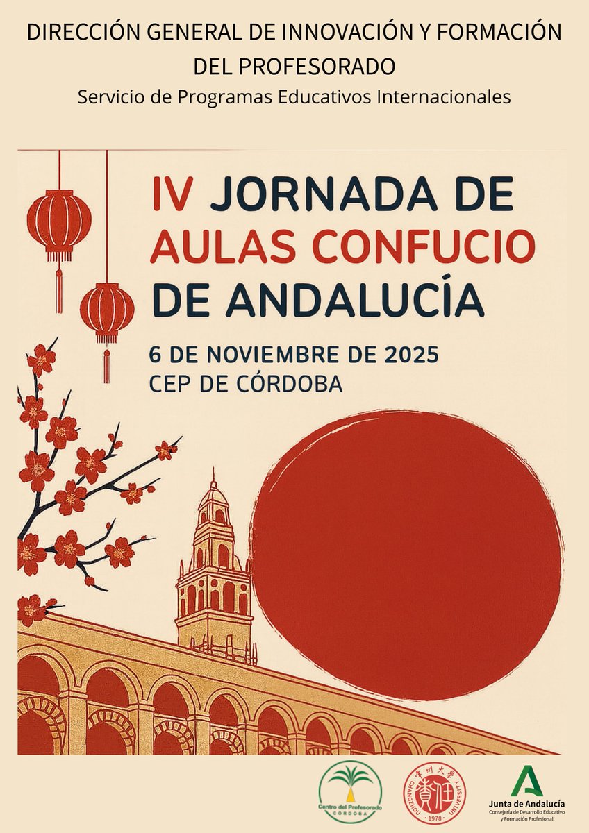 ¡Éxito en la IV Jornada de #AulasConfucioAnd! Docentes y centros se reunieron en el CEP de #Córdoba para impulsar la innovación y el intercambio de buenas prácticas en la enseñanza de la lengua y cultura chinas.👉lajunta.es/63w58
#PluriAnd <a href="/EducaAnd/">Consejería Desarrollo Educativo y FP</a>