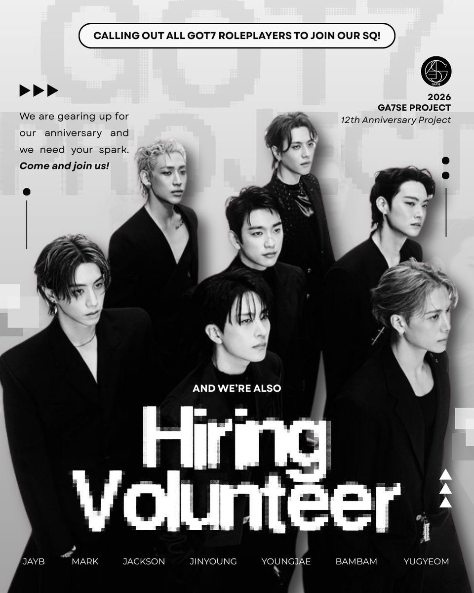 GA7SE's tweet image. 📞 ... Big smiles and big plans ahead. We are searching for GOT7 RPs and volunteers to help us create an anniversary that feels unforgettable. Bring your passion, your ideas, and your energy. We can’t wait to welcome you! 
🐦‍⬛bit.ly/GA7SEVolunteer