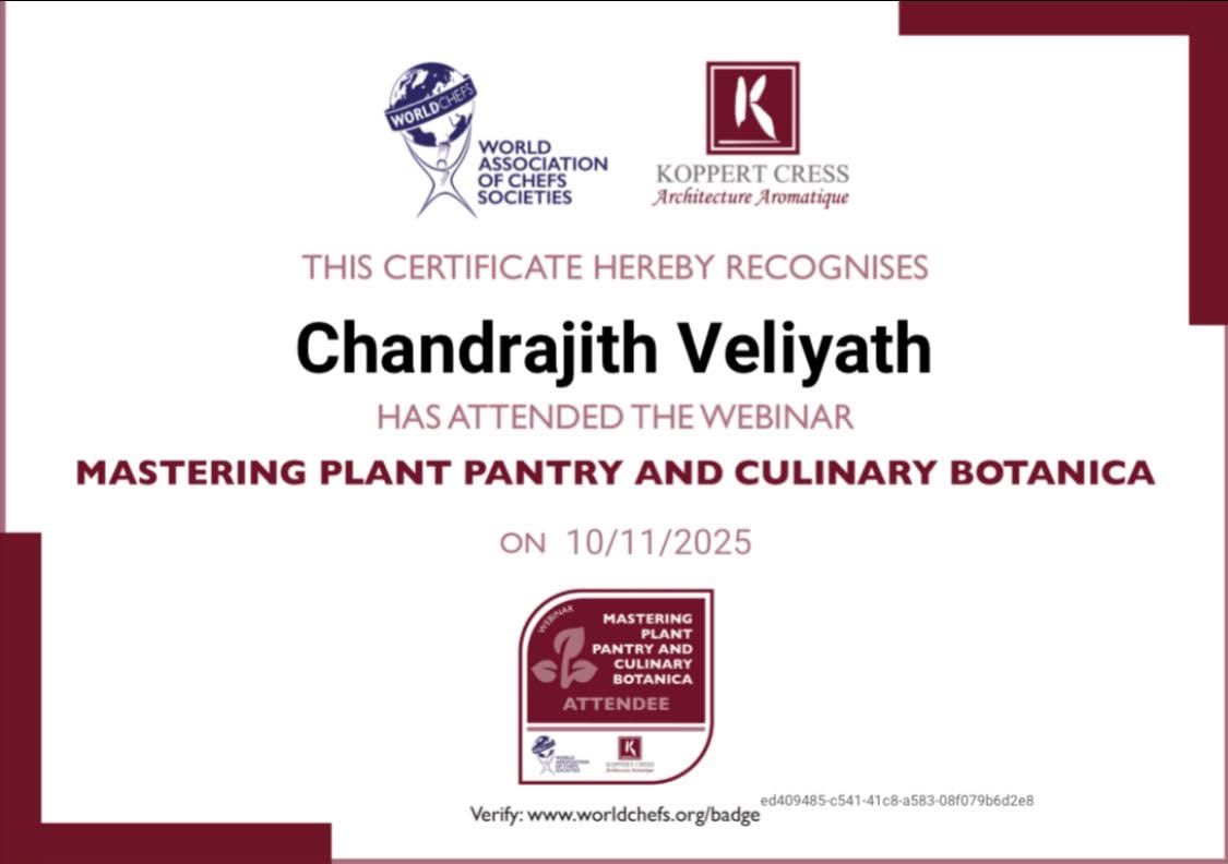 ChefChandrajith's tweet image. This is My 32nd digital badge from World Chef’s. This time with the subject of 
MASTERING PLANT PANTRY AND CULINARY BOTANICA

_____________________
Gratitudes!
KOPPERT CRESS
@Agniaryan84