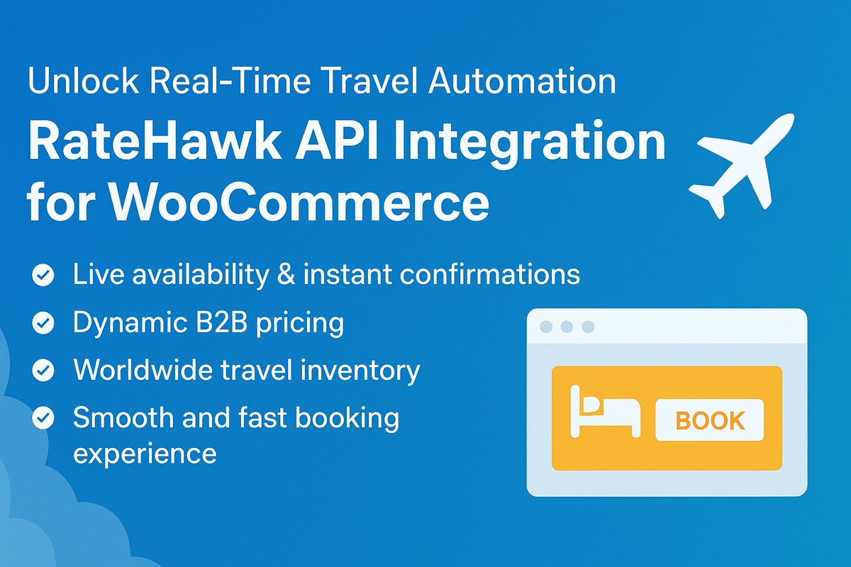 aaravnayar5's tweet image. Upgrade your travel site with real-time hotels, flights &amp;amp; cars through RateHawk API Integration for WooCommerce! Fast, automated &amp;amp; global. 

🌍✈️👉 store.kbizsoft.com/ratehawk-api-i…

RateHawk API Integration, WooCommerce Travel Booking, WooCommerce API Integration, Kbizsoft