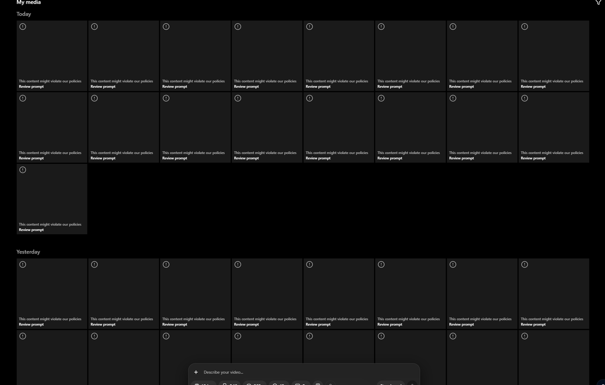 sora #Openai 帰ったら直ってるといいなぁ、、、 直ってません