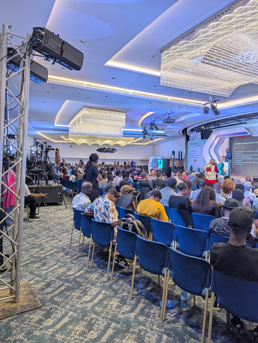 AhmzyJazzy's tweet image. My view at the banquet hall. Excellent keynotes and speaker led session from Olumide Balogun (Director West Africa Google) on Keynote, Chuka Ofili (GDE cloud) on Outsource Knowledge, Protect reasoning, and Odun of Piggyvest on Building for Billions
#devfestlagos #devfest2025