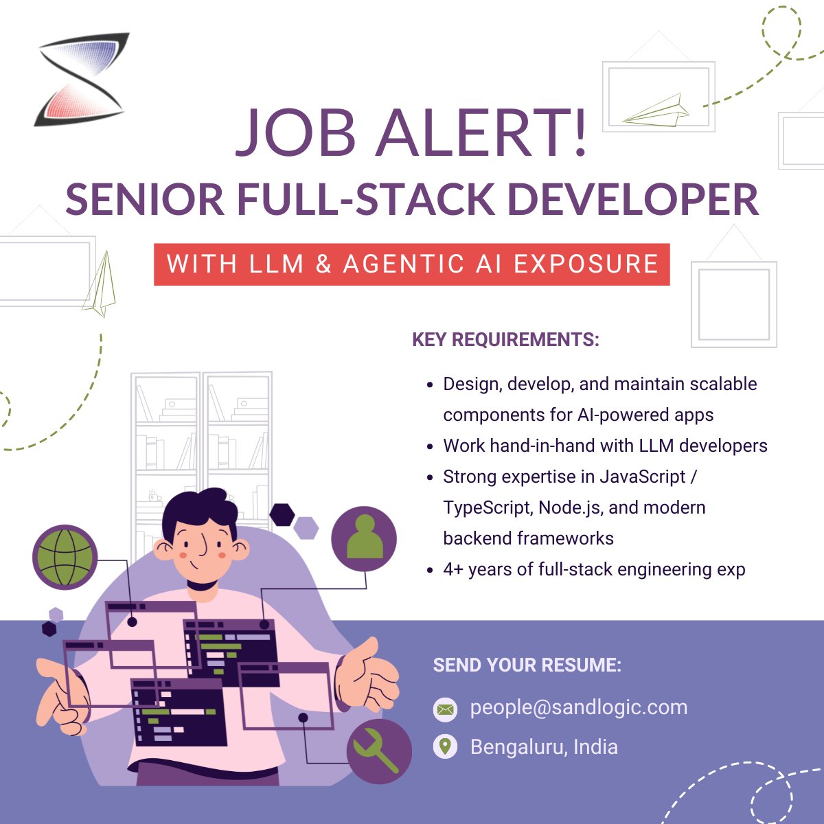 sandlogictech's tweet image. SandLogic is hiring a Senior Full-Stack Developer (4-6 yrs) to build AI-powered products using LLMs, RAG pipelines, &amp;amp; agentic workflows.

📍 Bengaluru (Hybrid)
📩 Apply: people@sandlogic.com
🔗 linkedin.com/jobs/view/4324…

#Hiring #TechJobs #AIJobs #LLM #AgenticAI #FullStackDeveloper