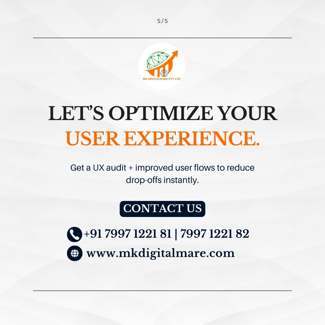 mkdigitalmare's tweet image. with MK DIGITALMARE🔍 Get a quick UX audit, smoother user flows &amp;amp; reduced drop-offs.

📞  +91 79971 22181 , +91 79971 22182
🌐  mkdigitalmare.com
📌 goo.gl/maps/Q3m85iD3g… 

#uxuidesign #uxaudit #appdesign #digitalmarketing #mkdigitalmarepvtltd