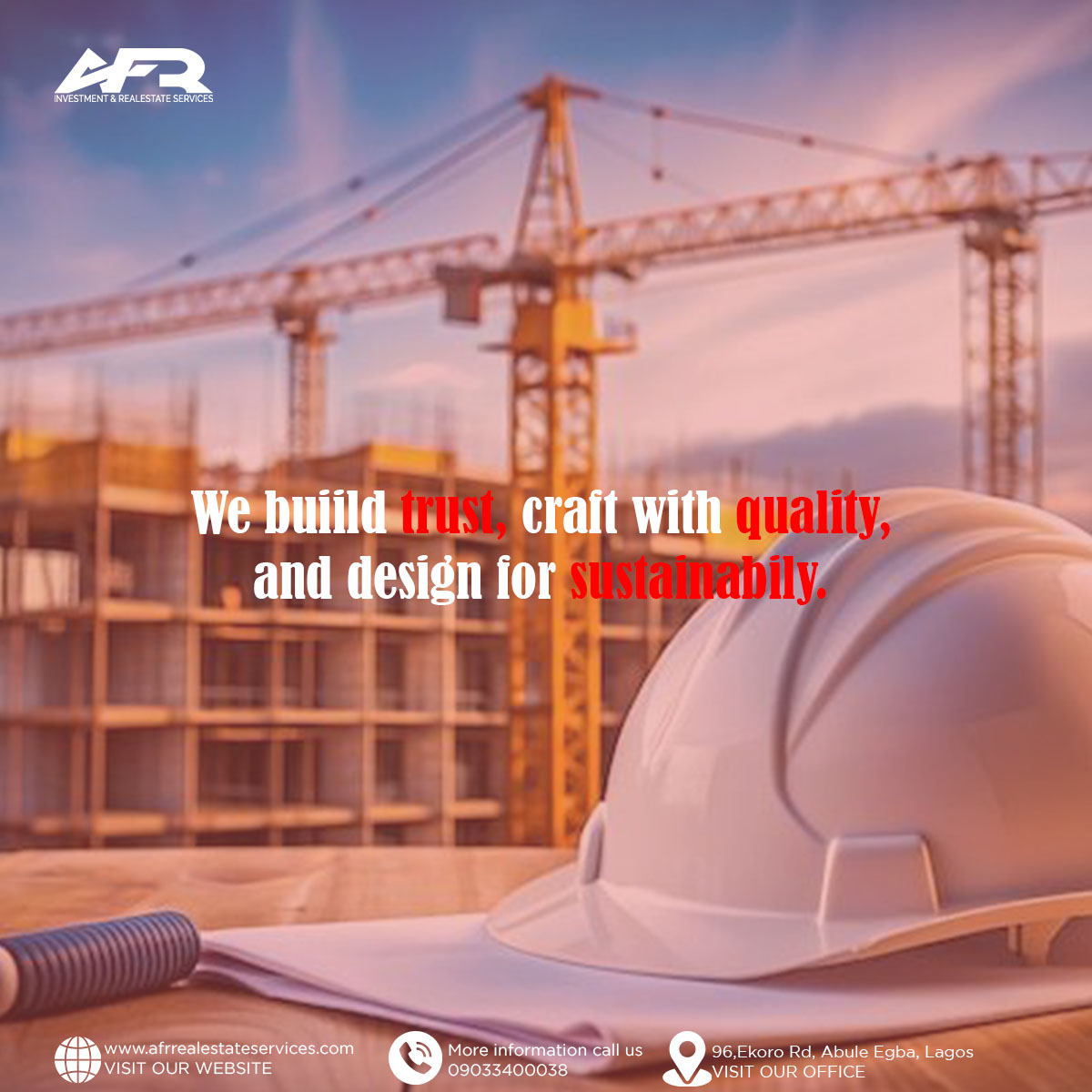 afrrealestate's tweet image. Start Your Project With Builders Who Prioritize Trust, Deliver Exceptional Craftsmanship, and Stand by Every Detail.

#developers #builder