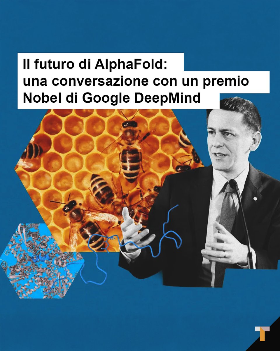 techreviewIT_'s tweet image. 🧬 Il futuro di #AlphaFold: una conversazione con un premio #Nobel di #Google #DeepMind.

&quot;Sarei molto sorpreso se non vedessimo un impatto sempre maggiore dell&apos;#LLM sulla #scienza&quot;, afferma #JohnJumper.

Leggi l’articolo 👇 
tinyurl.com/5a9sanwd