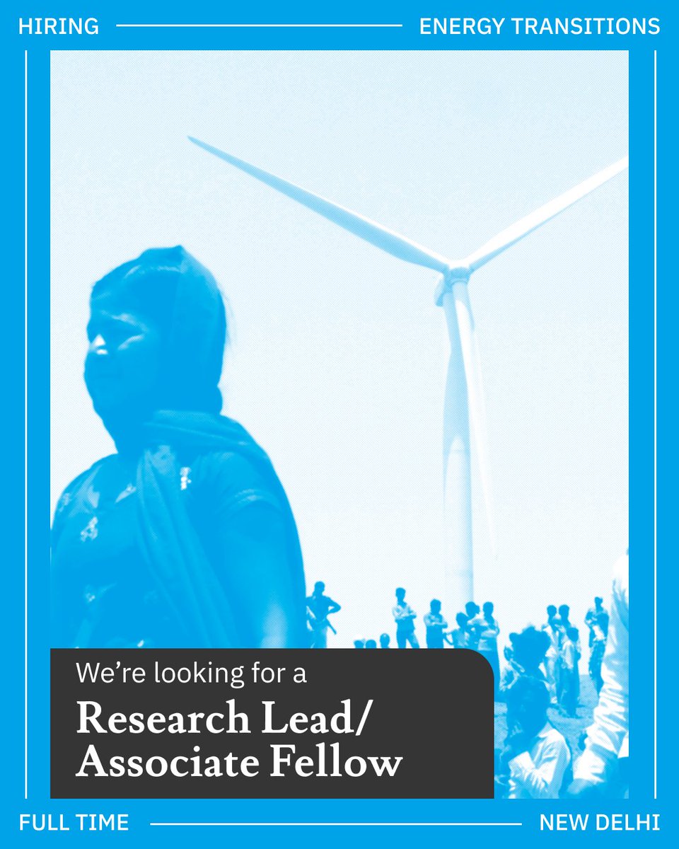 SFC_India's tweet image. #JobAlert: We’re #hiring a Research Lead/Associate Fellow, Energy Transitions in New Delhi. Our work focuses on explaining the entrenched patterns in the Indian energy sector, identifying key bottlenecks to a clean energy transition, and finding solutions to ease its challenges.…